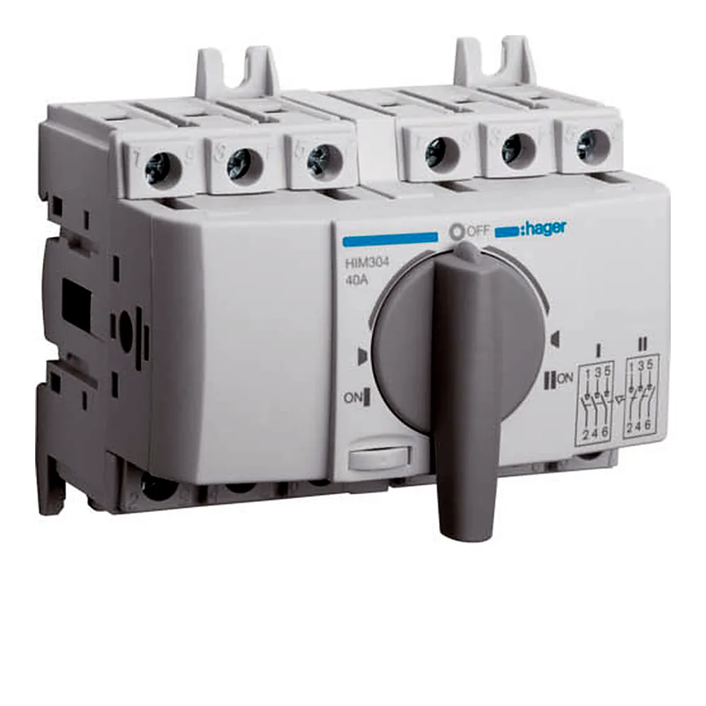 Перемикач Hager I-0-II 3P 40A HIM304