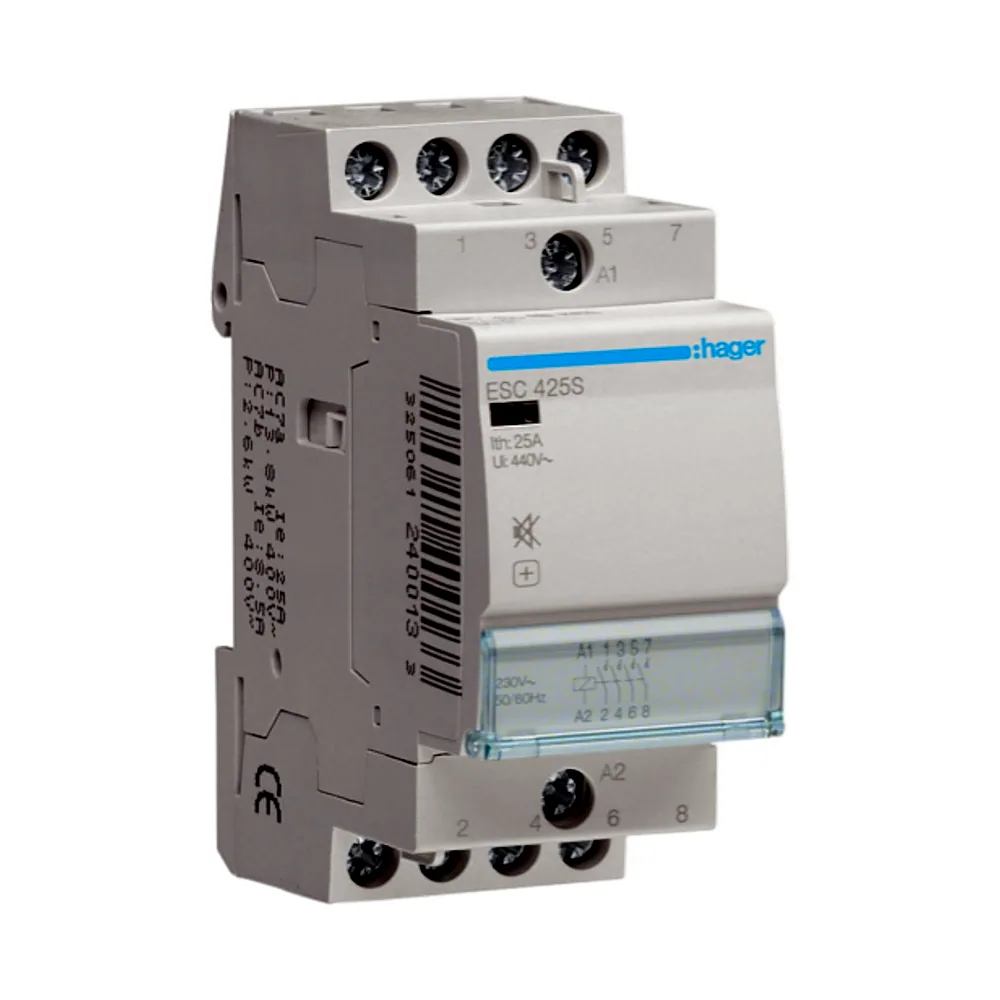 Контактор Hager ESC425S безшумний 25A 230V 4НВ