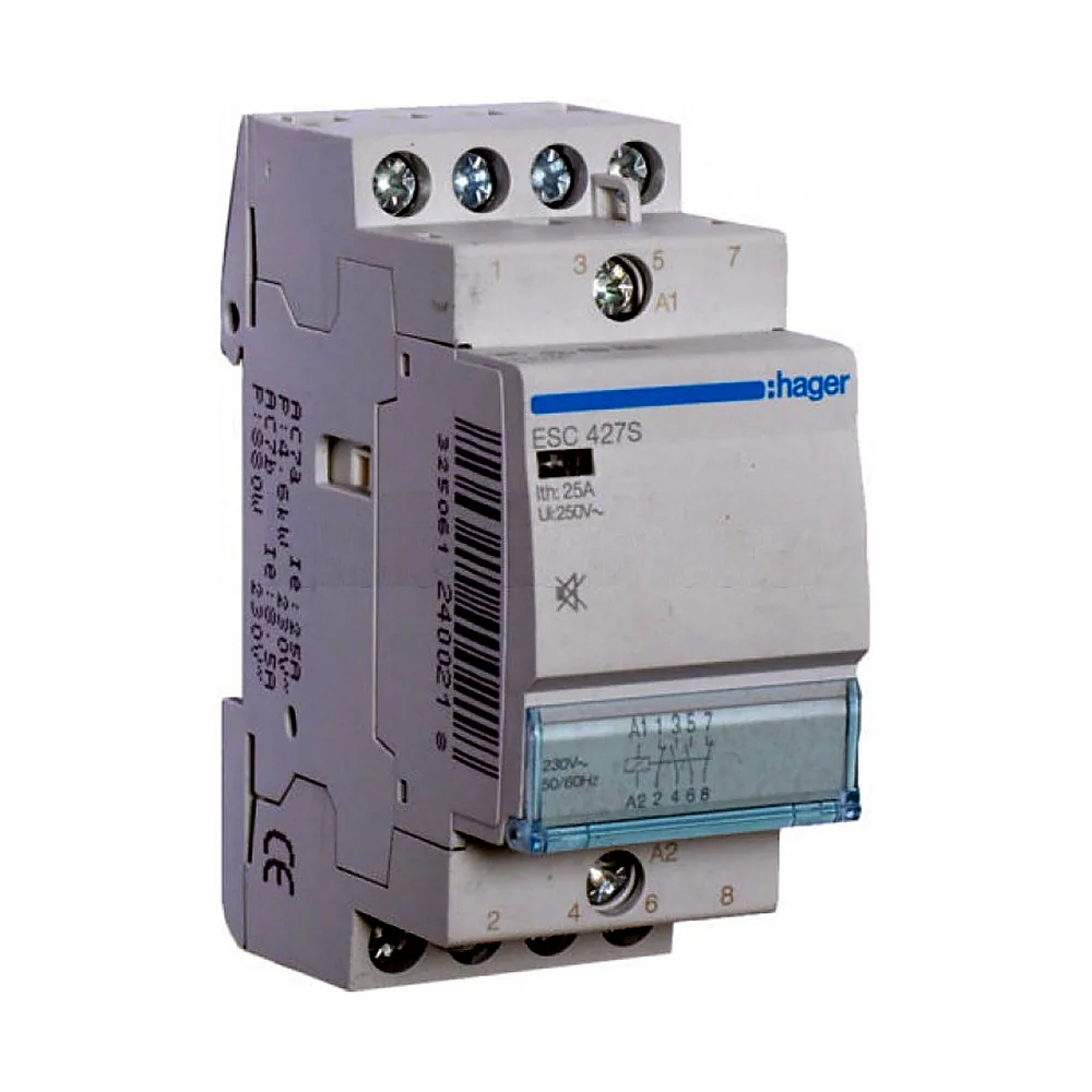 Контактор Hager ESC427S безшумний 25A 230V 2НВ+2НЗ