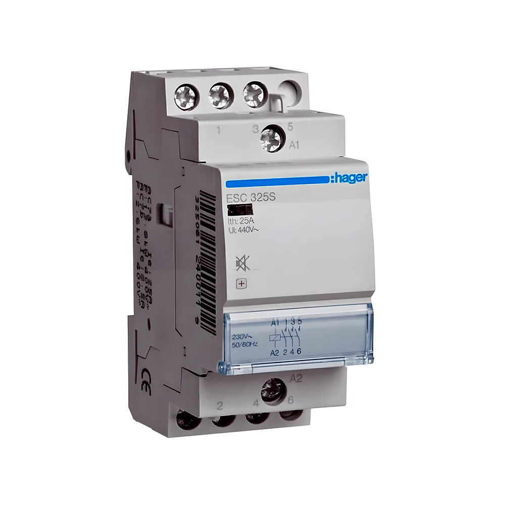 Модульний контактор безшумний 25 А 230 В 3NO Hager ESC325S
