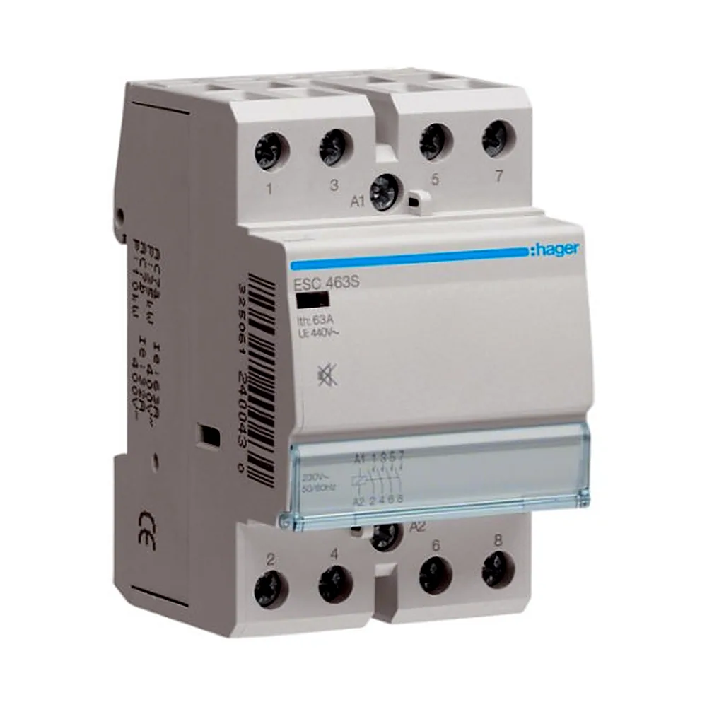 Контактор Hager ESC463S безшумний 63A 230V 4НВ