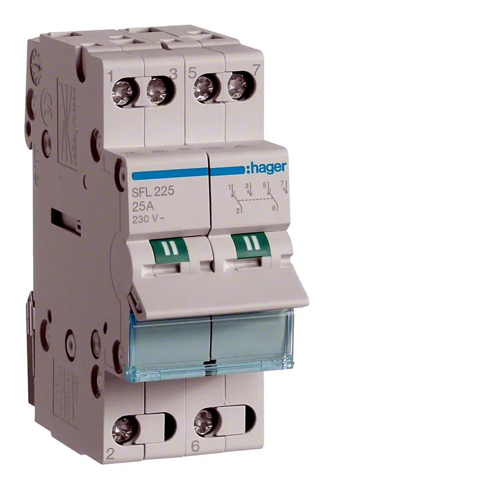 Перемикач Hager I-II 2P 25A 230V SFL225