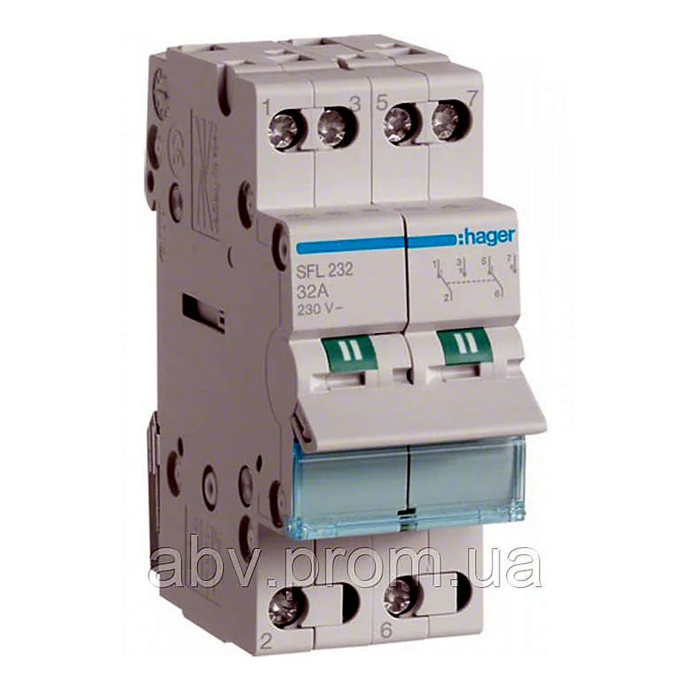 Перемикач Hager I-II 2P 32A 230V SFL232