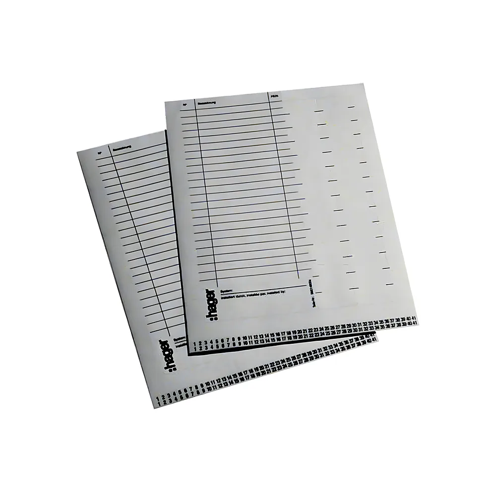 Маркувальний лист (10 шт) Hager VZ717