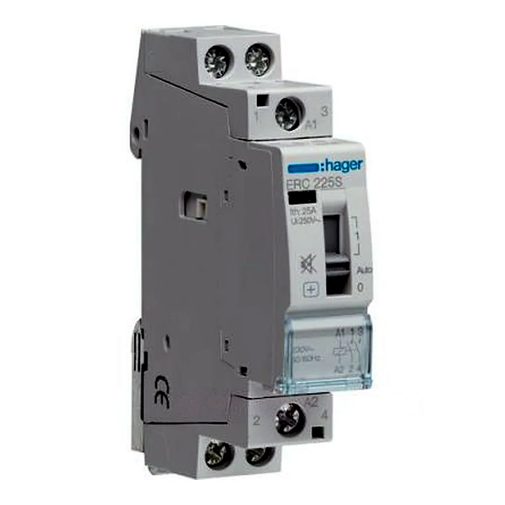 Контактор Hager ERC225S безшумний з ручним керуванням 25A 230V 2НВ