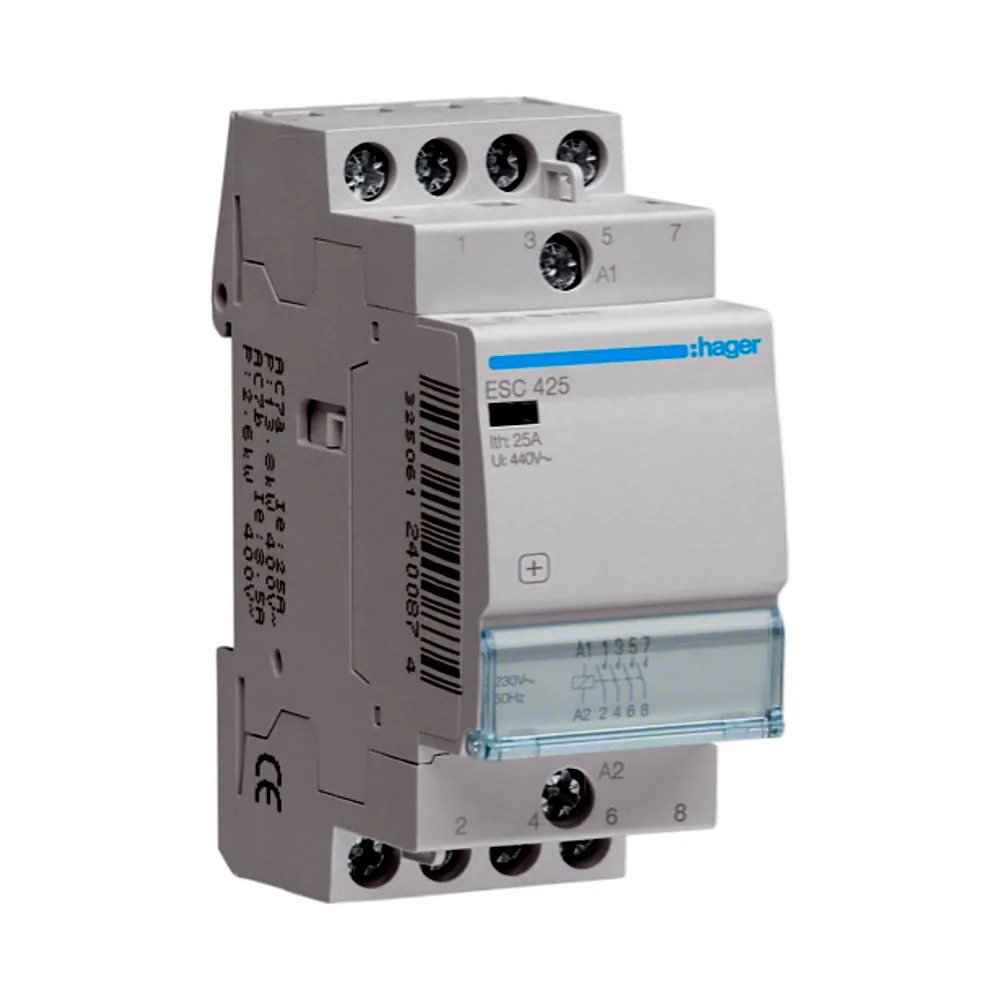 Контактор Hager 25A 4НВ 230В ESC425