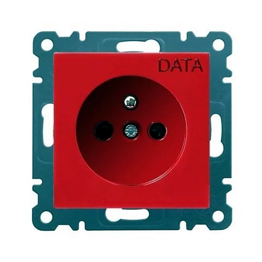 Розетка Hager Lumina-2 DATA з центральним з/к червона 16A 230V WL1029