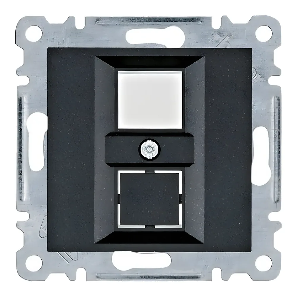 Панель Lumina подвійна для RJ12/RJ45 чорна Hager WL2323