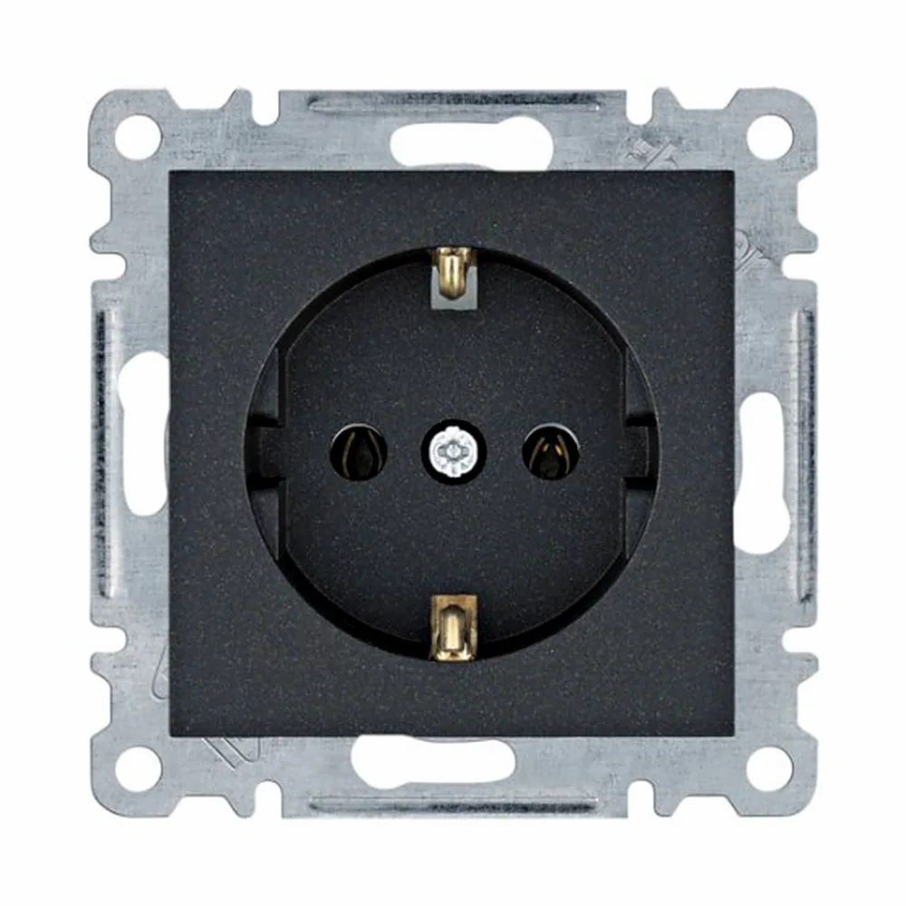 Розетка Hager Lumina з з/к 16А 230В чорна WL1053