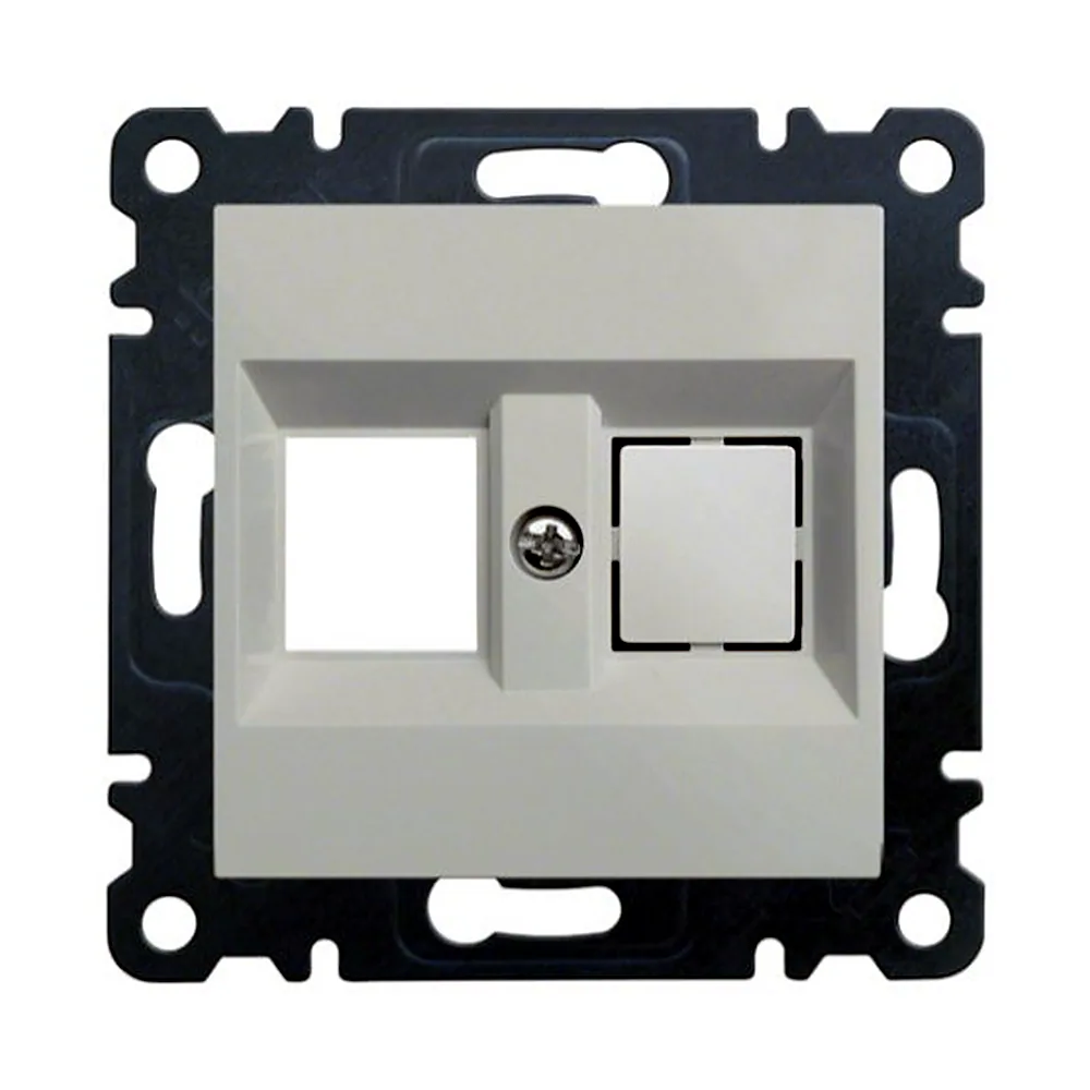 Панель Hager Lumina-2 подвійна RJ12/RJ45 біла WL2320