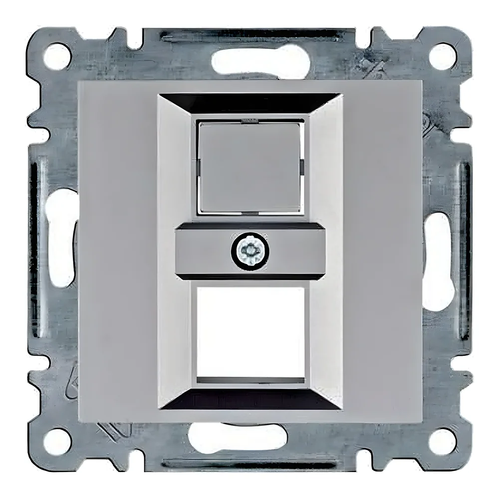 Панель Lumina подвійна для RJ12/RJ45 срібна Hager WL2322