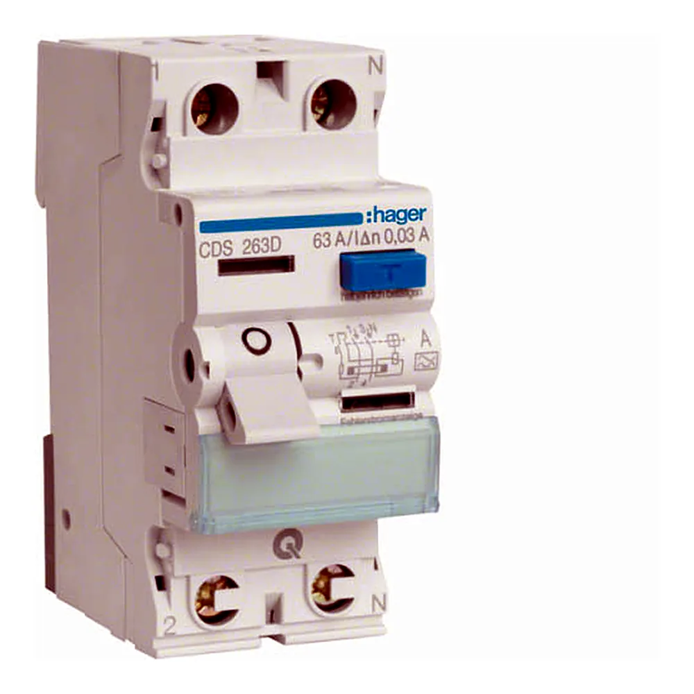 ПЗВ Hager QC 2P 63A 30mA A CDS263D