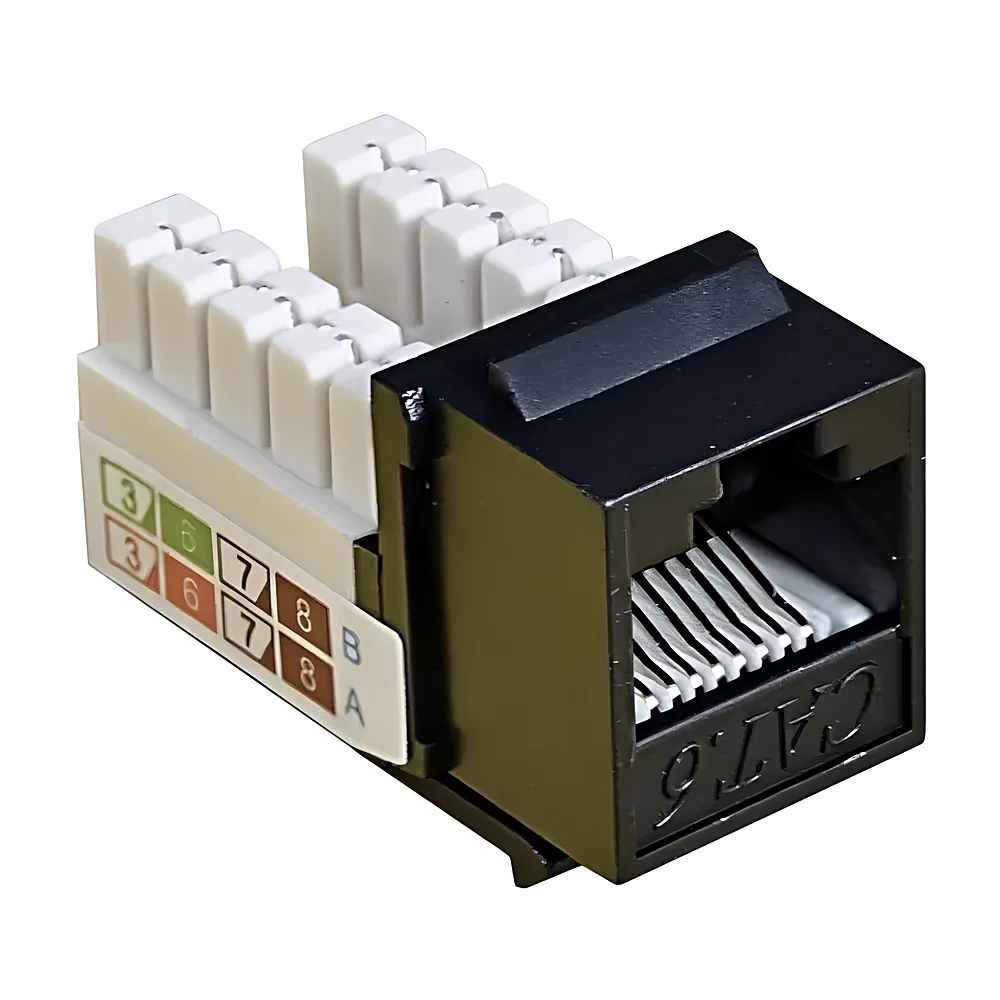 Комп'ютерний роз'єм Hager KeyStone RJ-45 UTP кат.6 чорний 11014623