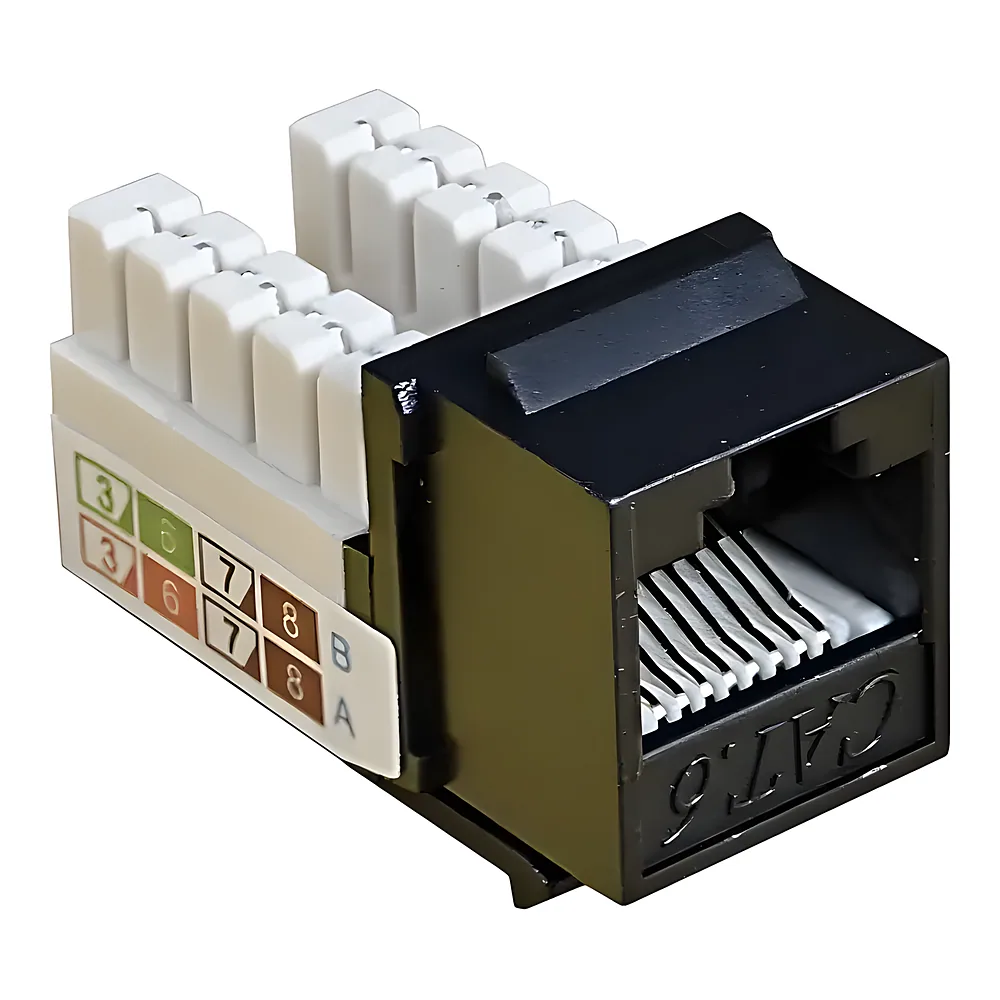 Комп'ютерний роз'єм KeyStone RJ-45 UTP категорія 6 чорний екранований Hager 11014623