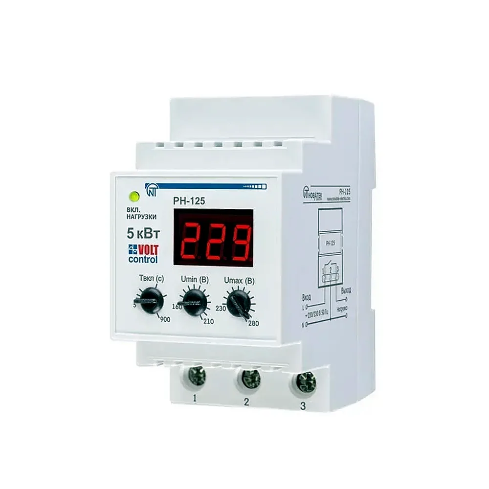 Реле контролю напруги НОВАТЕК РН-125 25A 220V NTRN12503