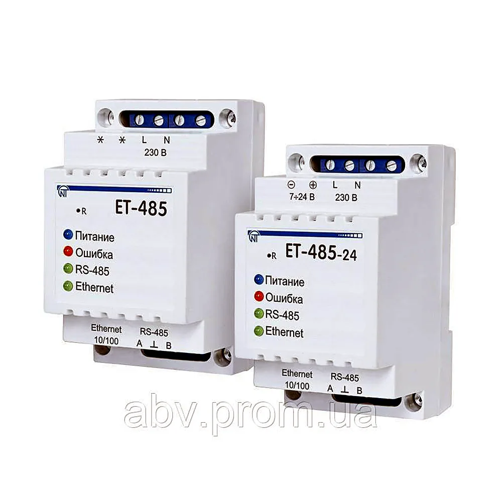 Перетворювач інтерфейсів НОВАТЕК Modbus RTU/ASCII (RS-485)–Modbus TCP (Ethernet) NTET4850A