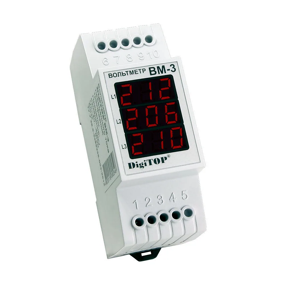Вольтметр DigiTOP ВМ-3 трифазний 100-400В ВM-3