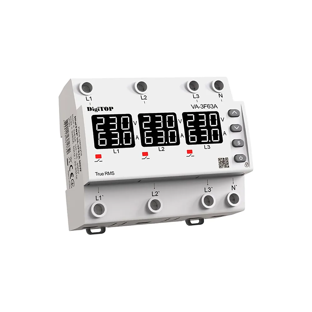 Реле напруги та струму DigiTOP VA-3F63A M6W трифазне