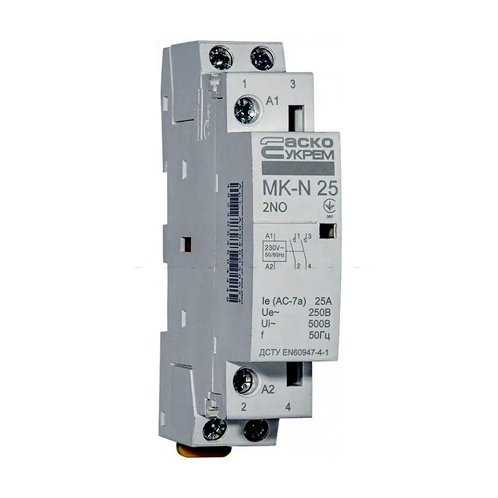 Модульний контактор MK-N 2P 25 А 2NO Аско-Укрем A0040030025