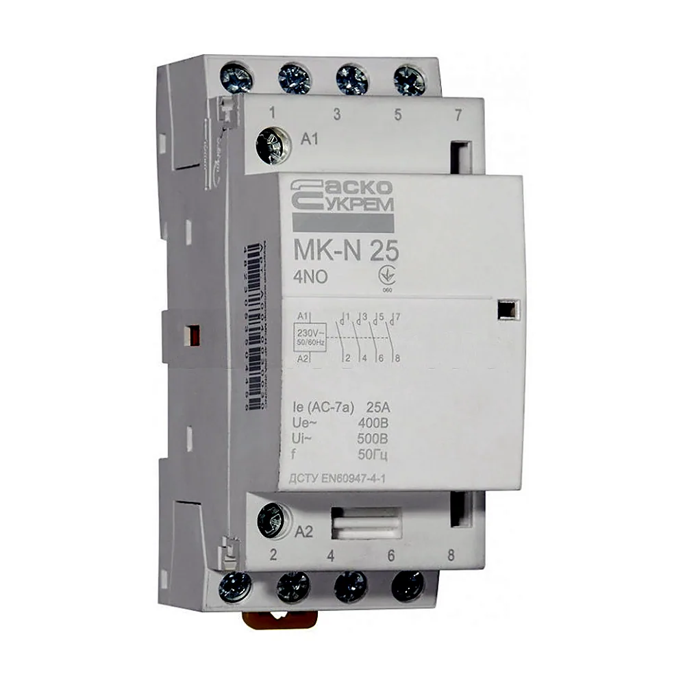 Модульний контактор MK-N 4P 25 А 4NO Аско-Укрем A0040030027