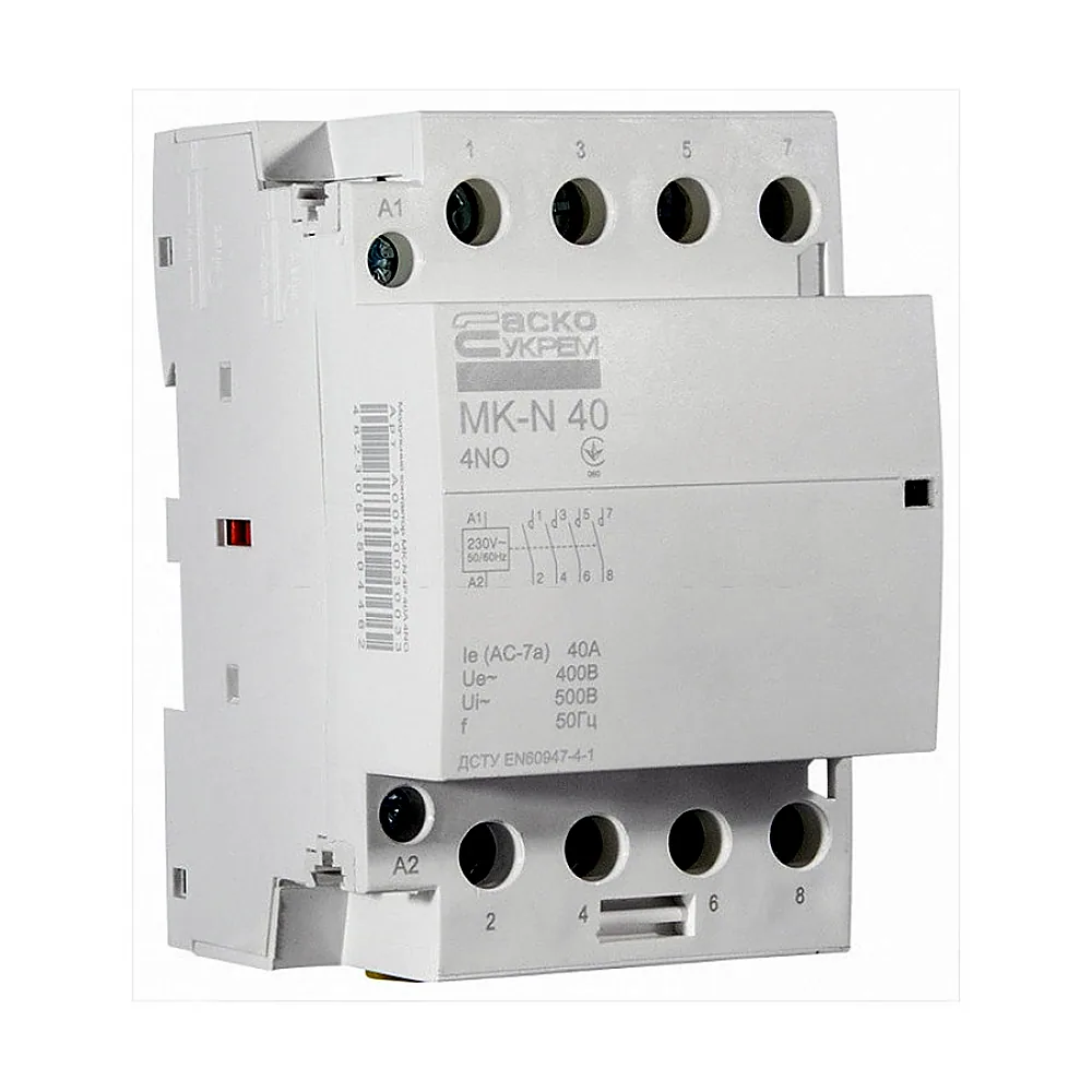 Модульний контактор MK-N 4P 40 А 4NO Аско-Укрем A0040030033