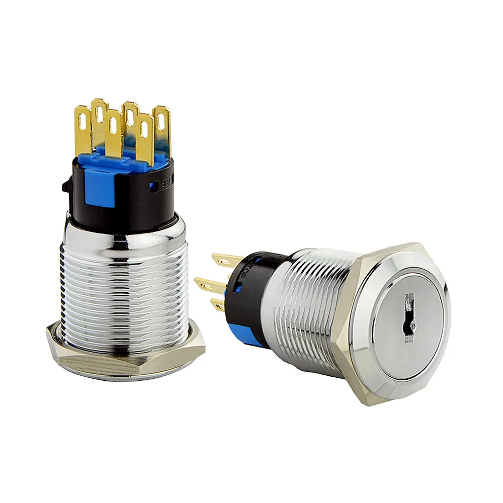 TY 19C-K11/3 Кнопка металева з ключем 3-и позиційна 2NO+2NС, АсКо