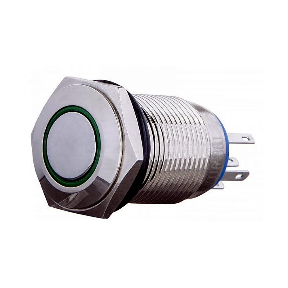 Кнопка АсКо TYJ 16-361 220V зелена з підсвіткою з фіксацією 1NO+1NC A0140010099