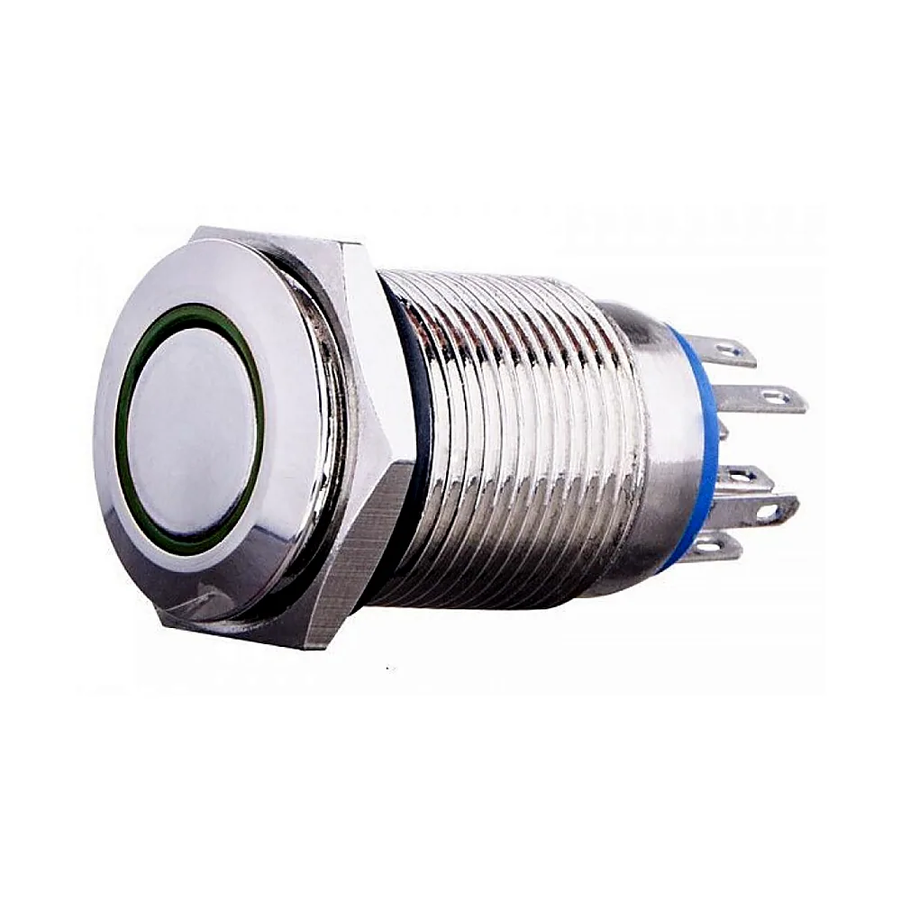 Кнопка АсКо TYJ 16-362 220V зелена з підсвіткою з фіксацією 2NO+2NC A0140010102