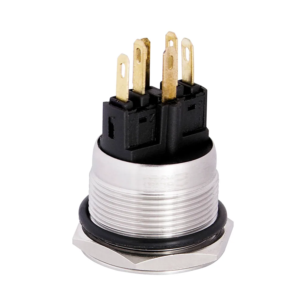 TYJ 22-271 220V зелена Кнопка метал. з підсв. 1NO+1NC, АсКо