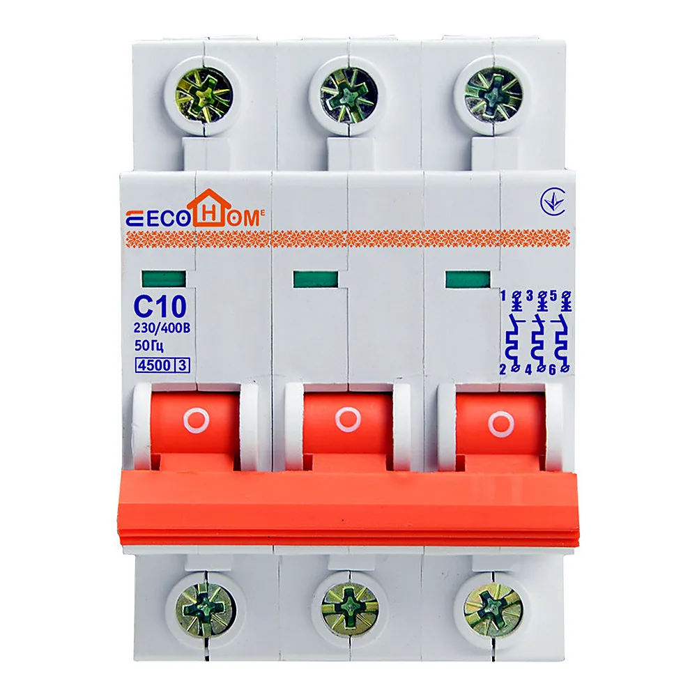 Автоматичний вимикач АсКо ECOHOME ECO 3P 10A C ECO010030002