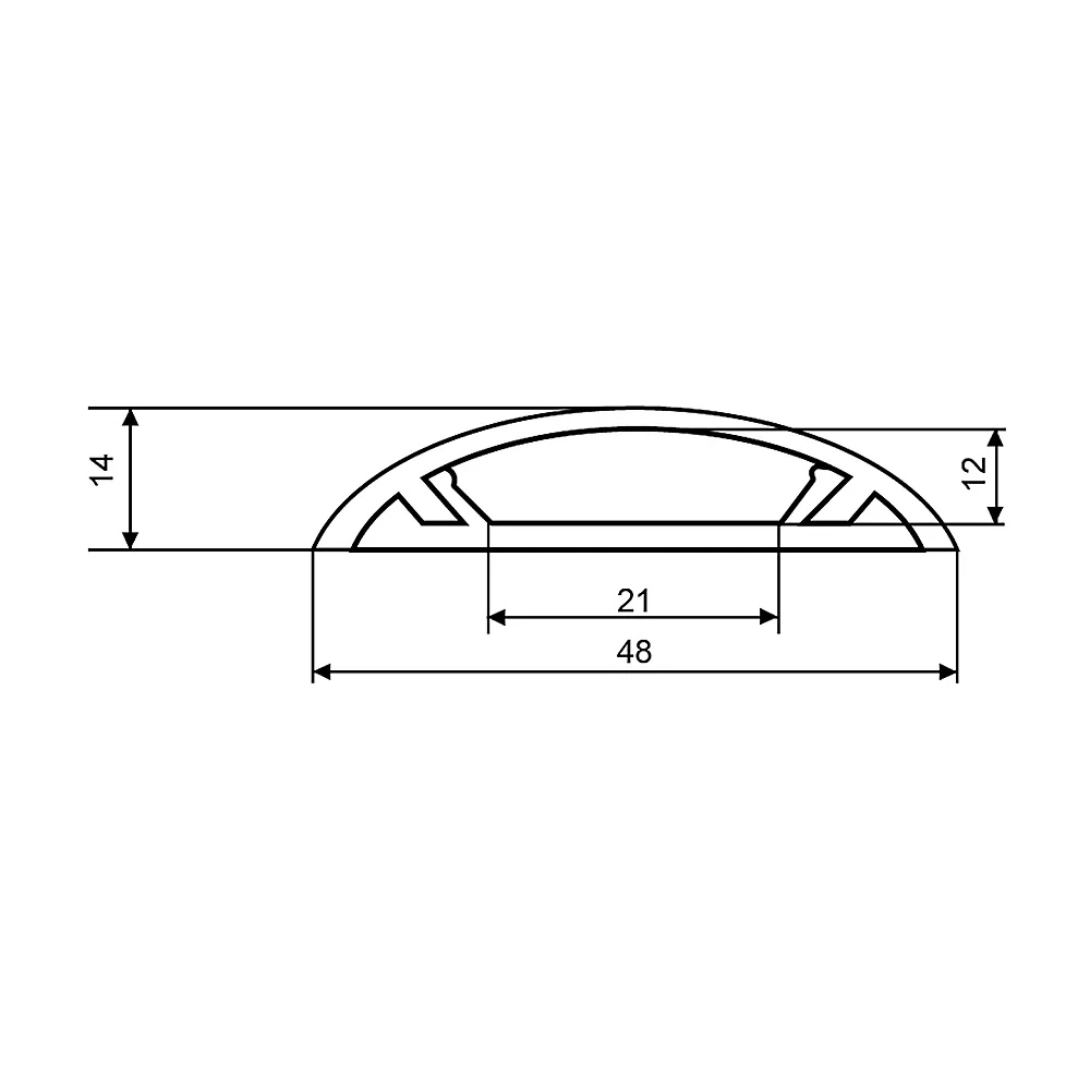Підлоговий короб АсКо 48x14 мм 2 м A0070030021