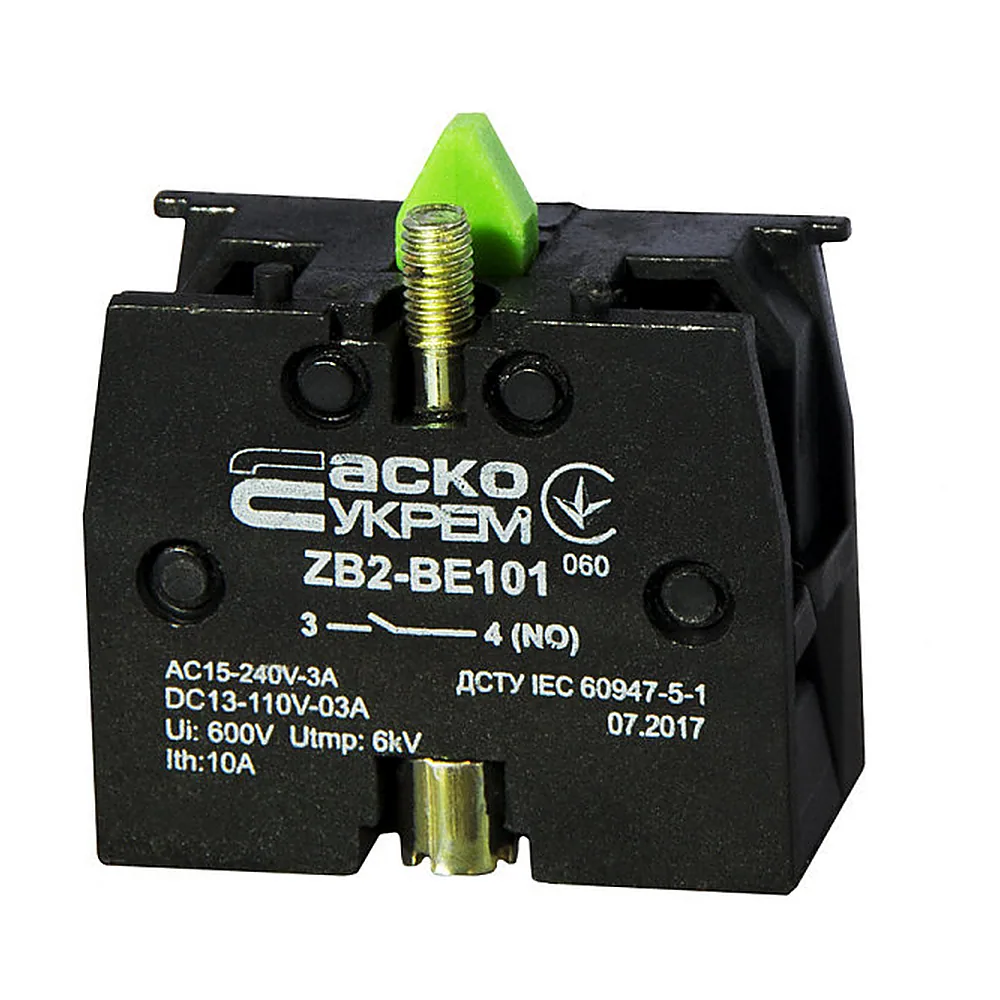 Додатковий контакт АсКо ZB2-BE101 N/O для кнопок ХB2 A0140010025