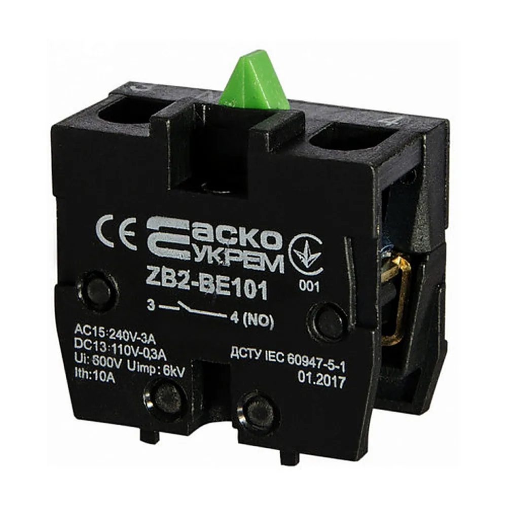 Додатковий контакт АсКо ZB2-BE101 N/O для постів A0140010027