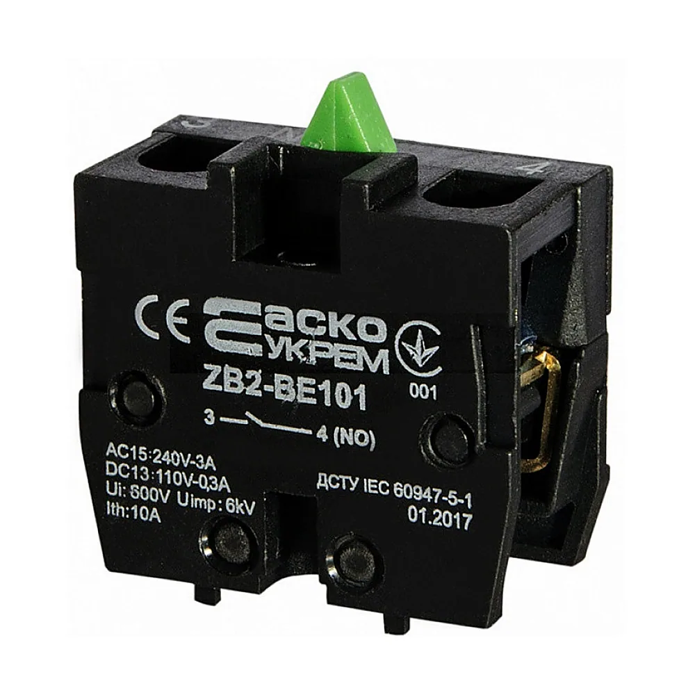 Додатковий контакт АсКо ZB2-BE101 N/O для постів A0140010027