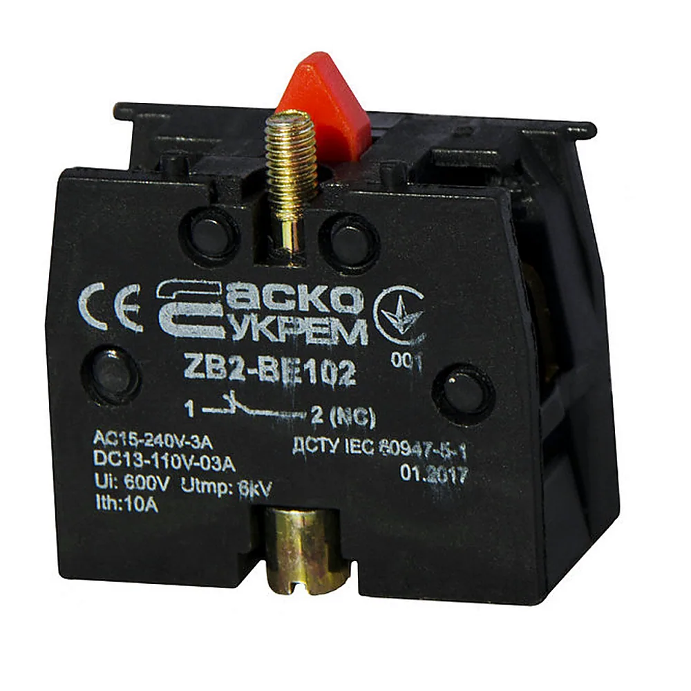 Додатковий контакт АсКо ZB2-BE102 N/C для кнопок ХB2 A0140010026