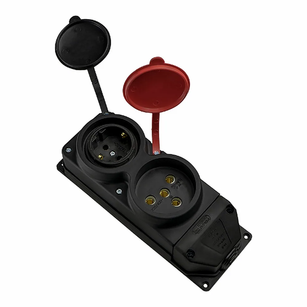 Колодка каучукова КК 3Р+РЕ  1?25А/1?16A*2P+PE, АсКо