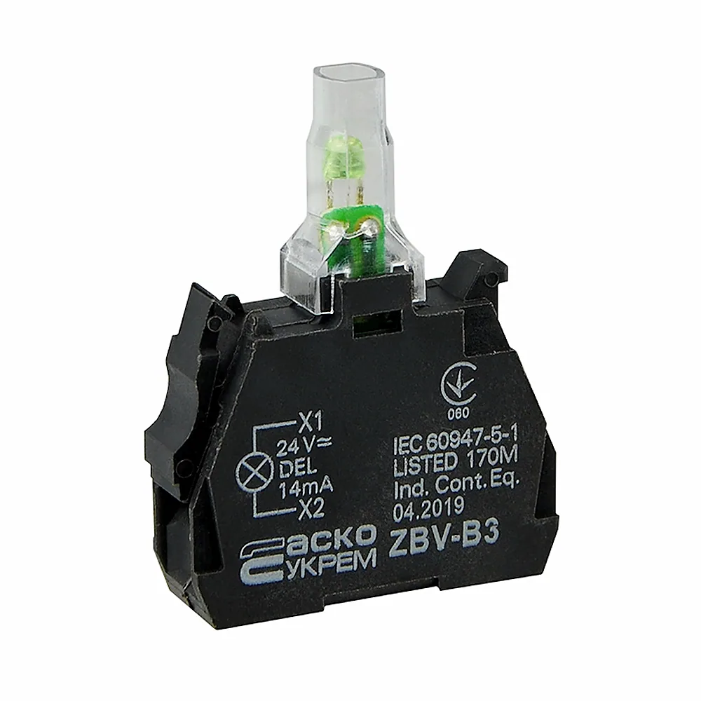 Блок підсвітки АсКо ZBV-B3 зелений 24V A0140010210