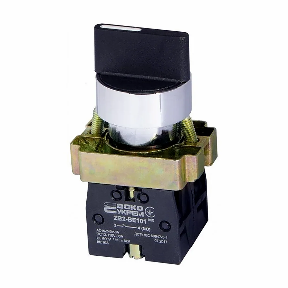 Перемикач АсКо XB2-BD53 3-позиційний з самоповерненням стандартна ручка A0140010045