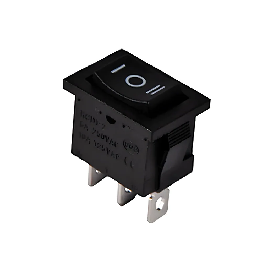 Клавішний перемикач KCD1-2-103 чорний перекидний Аско-Укрем A0140040056