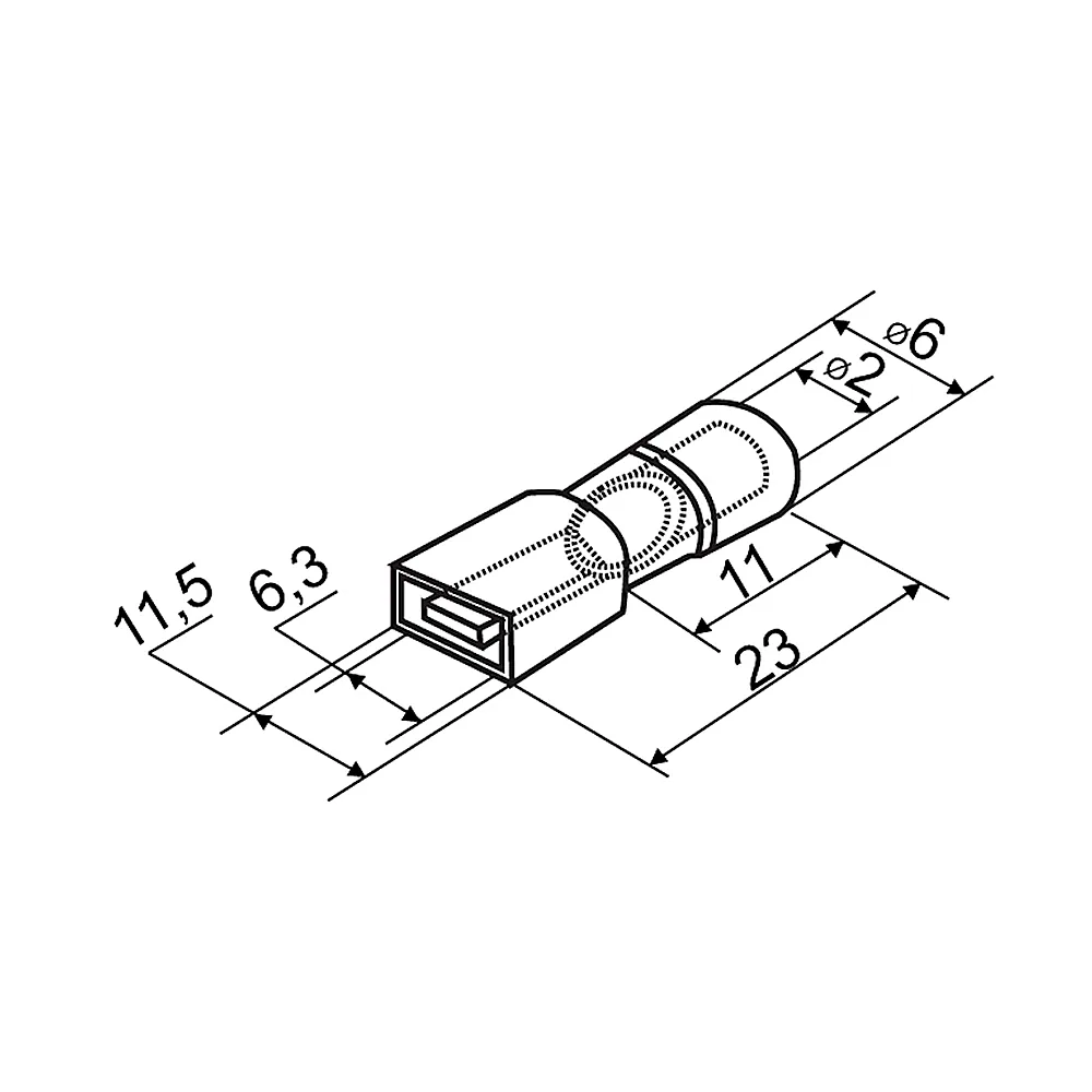 Конектор плоский повністю ізольований АсКо MDFNY 1,25-250 папа A0060150009