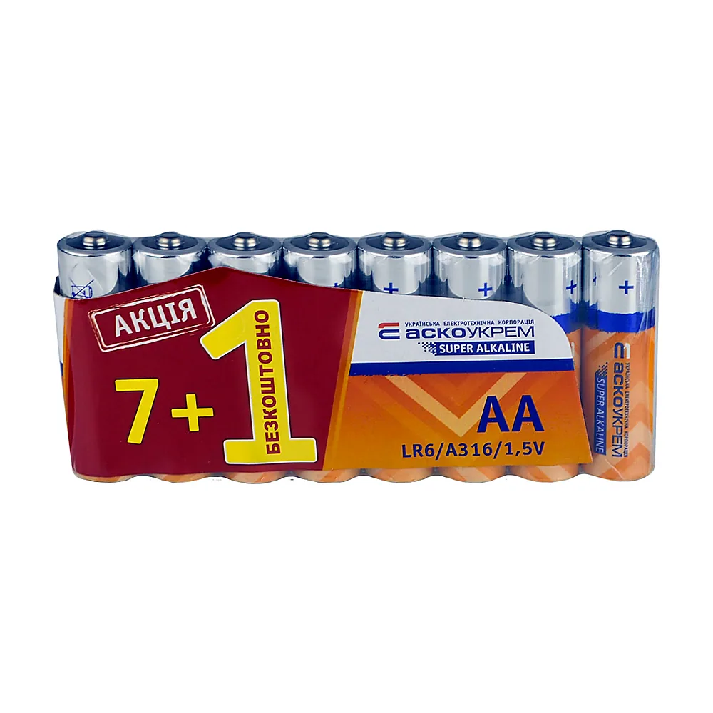 Батарейка лужна AА.LR6. АКЦИЯ (shrink 7+1)
