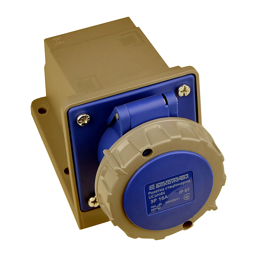 Розетка стаціонарна АсКо UCombi 3P 16A IP67 A0080010143