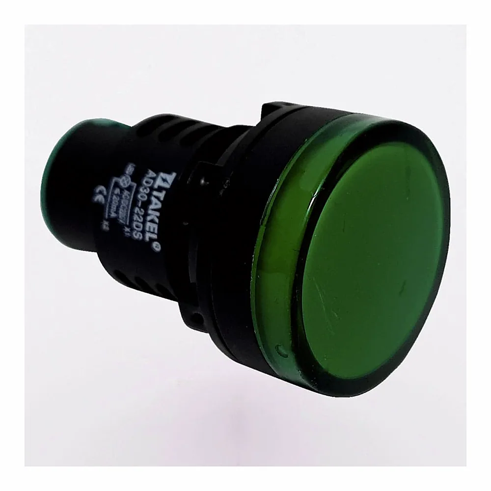 Світлодіодний індикатор TAKEL AD30-30DS 220V AC/DC зелений 505013з