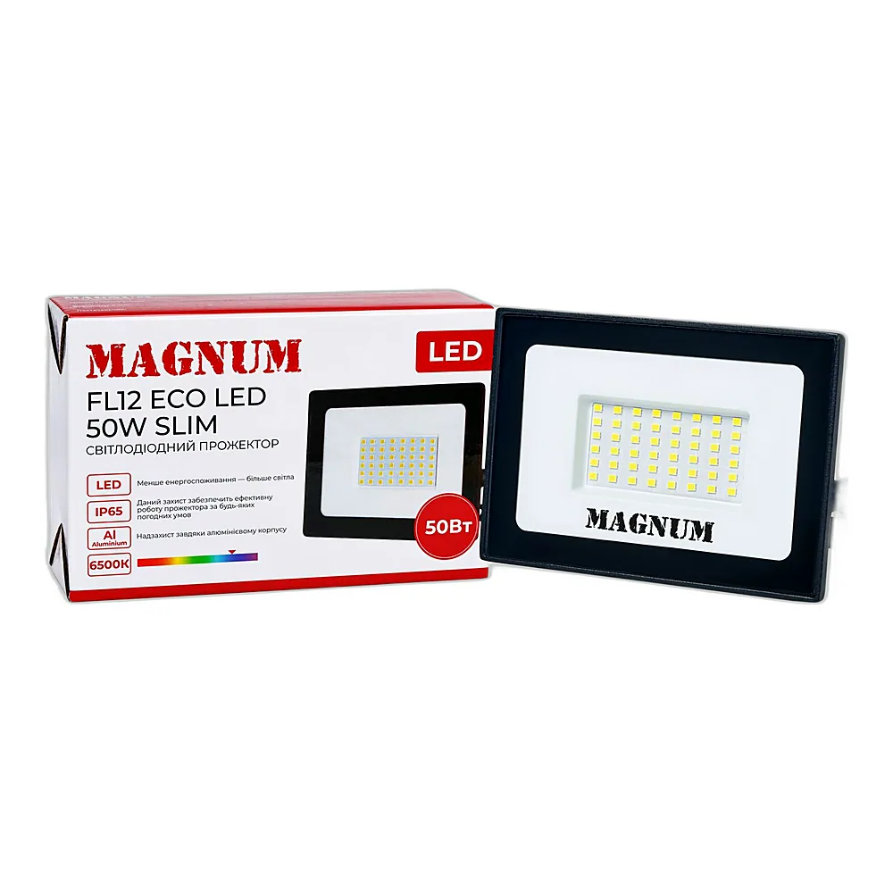 Прожектор світлодіодний DeLux MAGNUM FL12 ECO LED slim 50Вт чорний 6500K IP65 90022009
