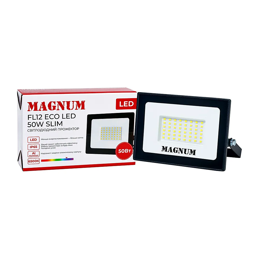 Прожектор світлодіодний DeLux MAGNUM FL ECO LED slim 50Вт 6500K IP65 90020421