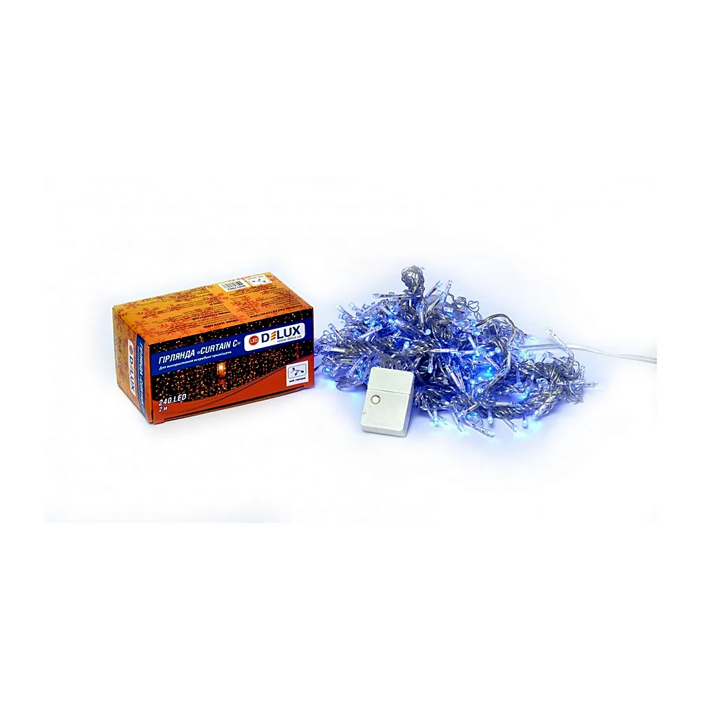 Гірлянда внутрішня DeLux CURTAIN C 240LED 2х2м синій IP20 90017993