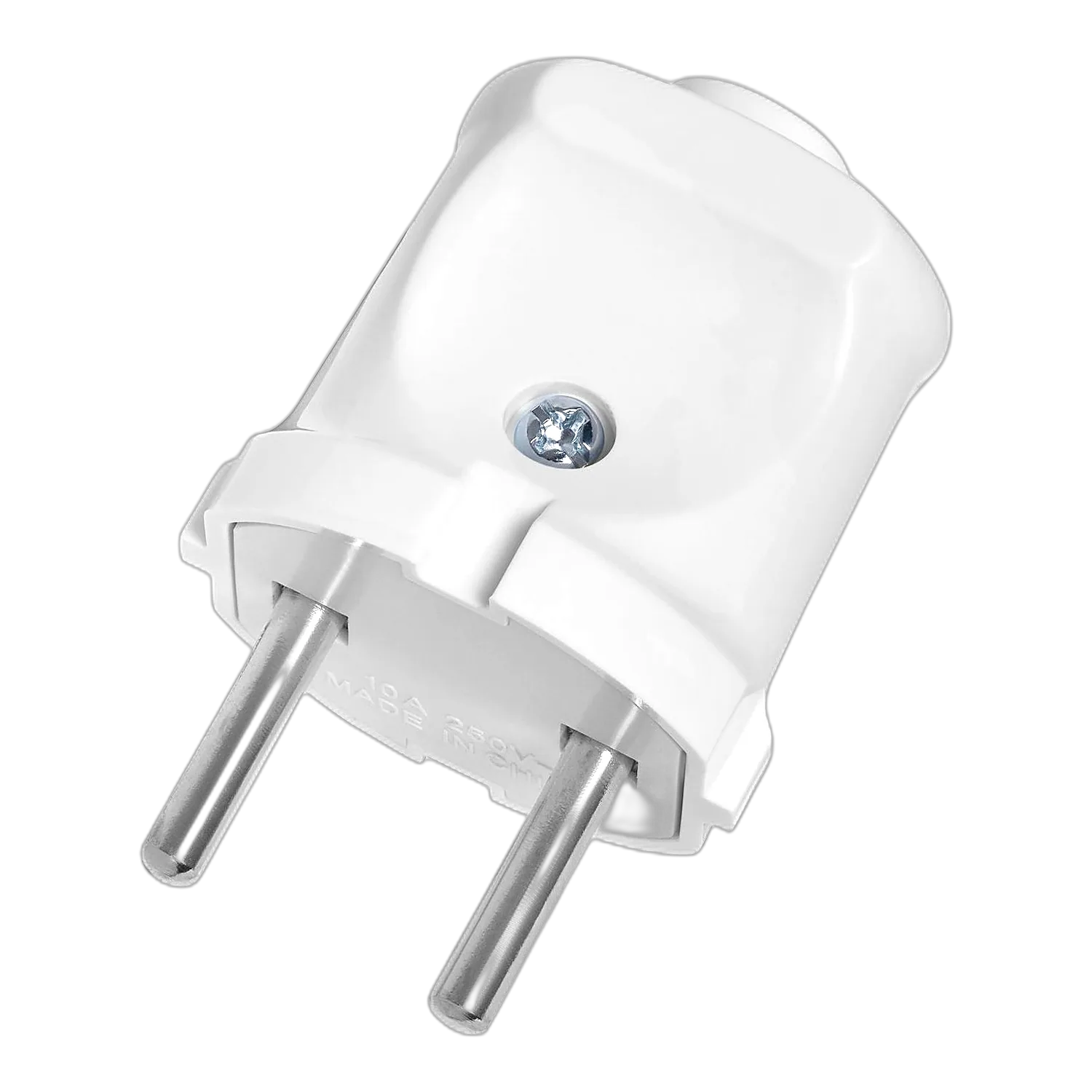 Вилка DeLux CT21 однофазна без заземлення 6А 250V 1300W біла 90015495