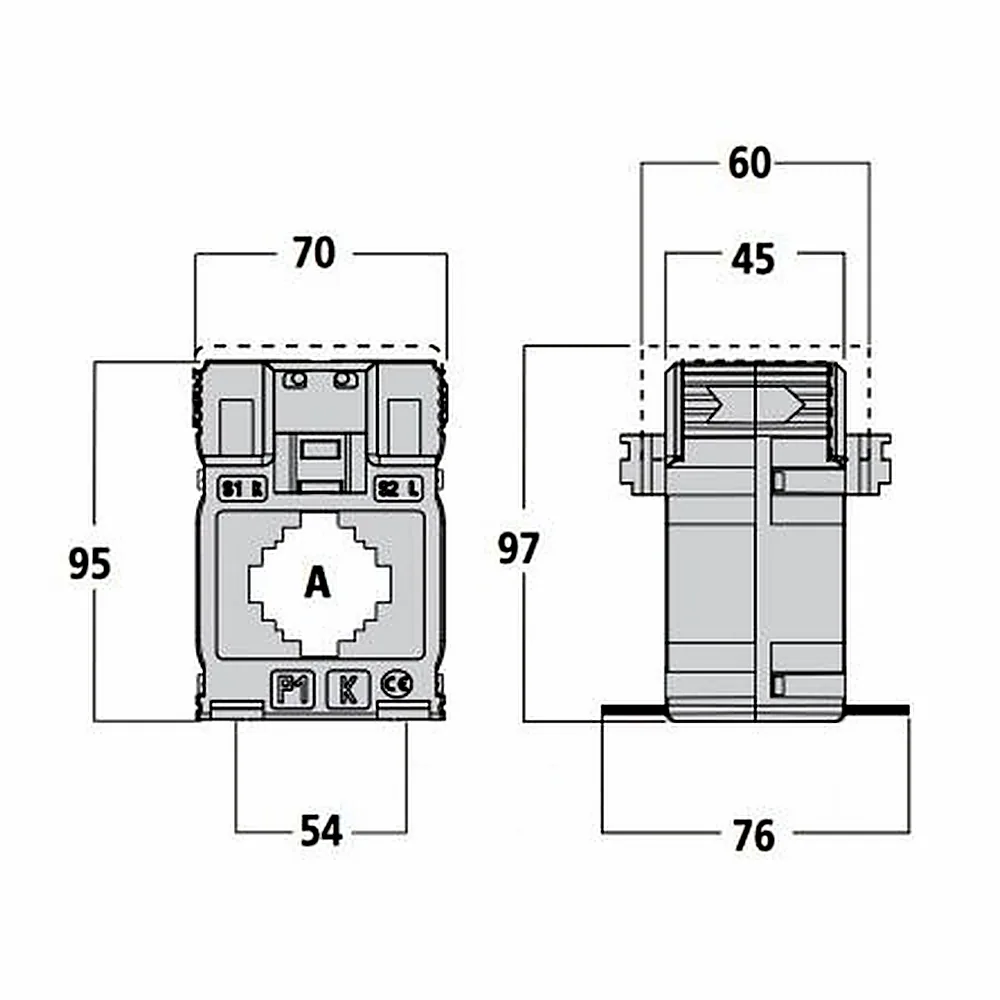 Трансформатор струму TA432 40,5x10,5 (d=32мм.) 600/5А (кл.0,5=12 ВА)