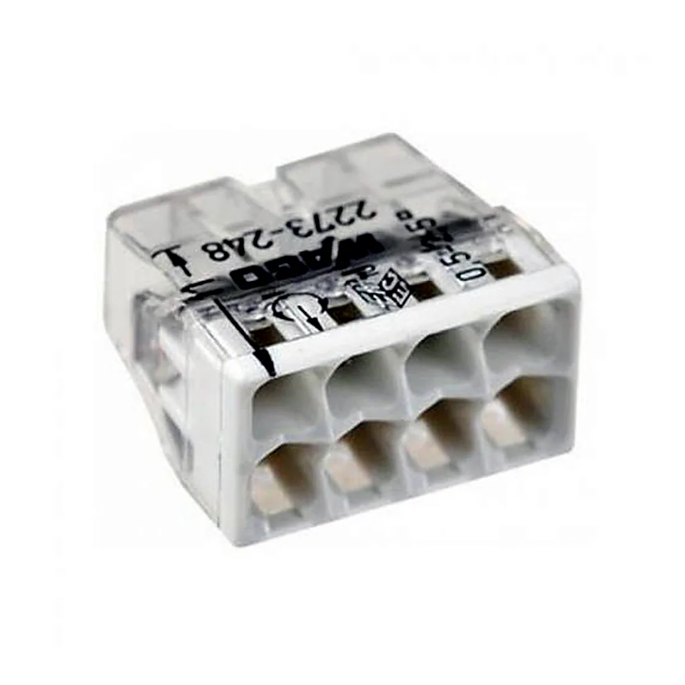 Клема WAGO COMPACT 8x2,5 прозора сіра з пастою 2273-248