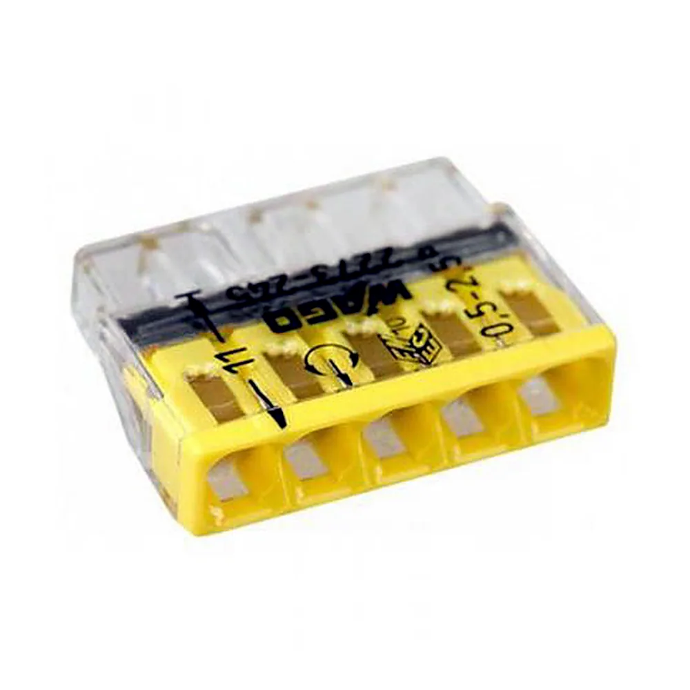 Клема WAGO COMPACT 5x2,5 прозора жовта з пастою 2273-245